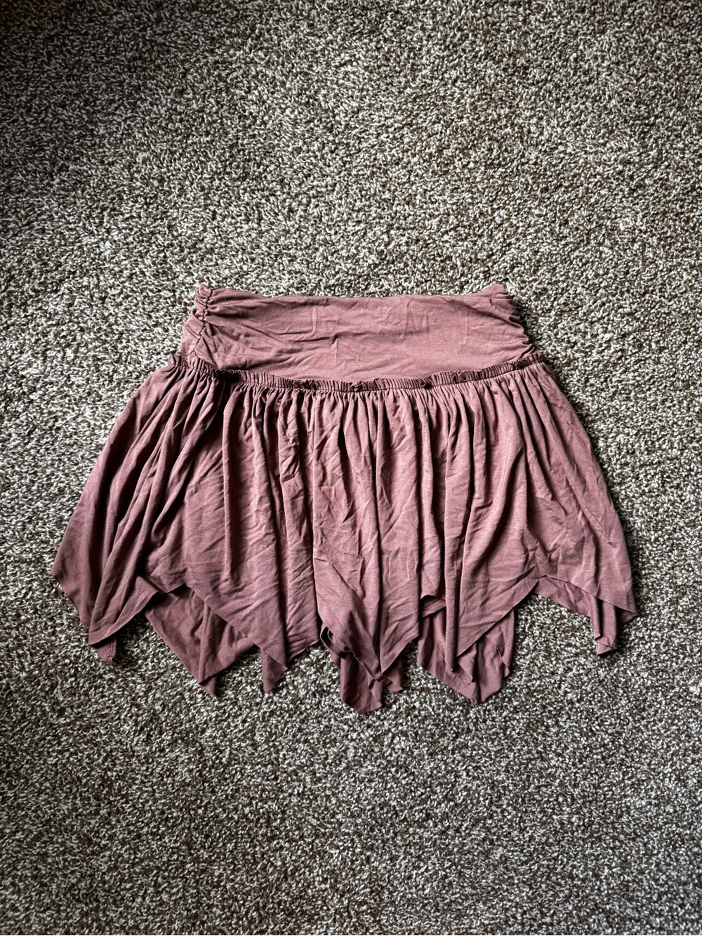 SHEIN Brown Asymmetrical Handkerchief Hem Skort XS - Picture 2 of 9